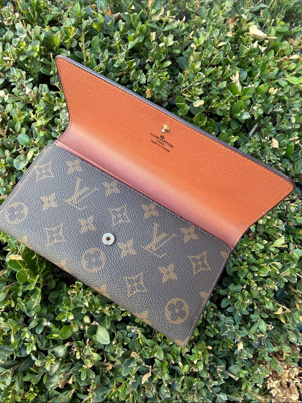 Louis Vuitton Monogram Continental Wallet with Orange Interior